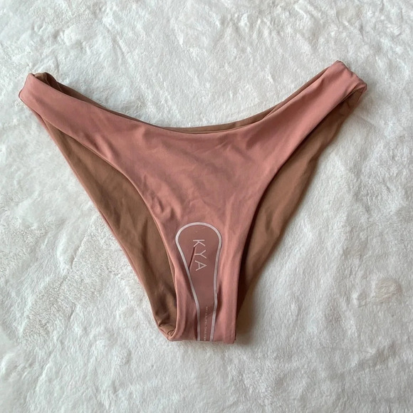 New! Free People x Kya Stella reversible bikini bottom mocha / rose sand 19057 - Picture 4 of 9
